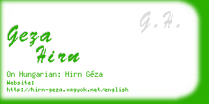 geza hirn business card